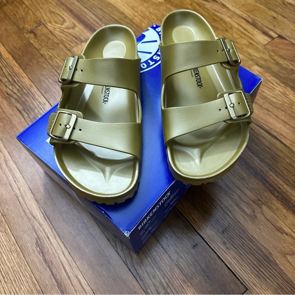 Birkenstock Other - Arizona Birkenstock Double Strap Slides | glamour gold